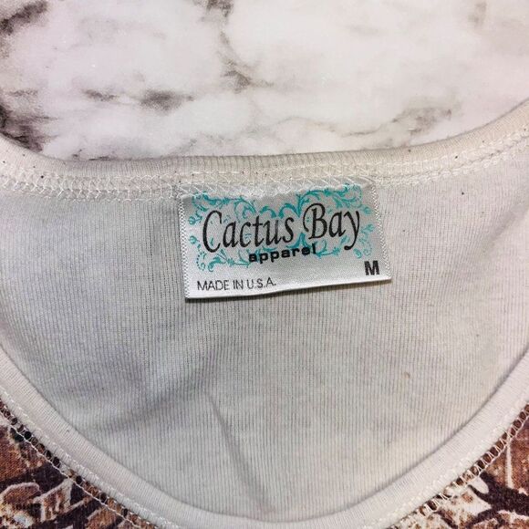 Cactus Bay | Western Short Sleeve Shirt | Tan | Women's | M - Picture 6 of 7